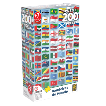 Quebra - Cabeça - Bandeira do Mundo - 200 Peças