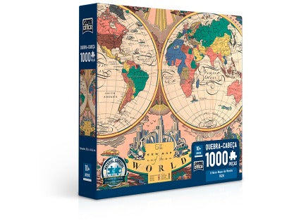 Quebra-Cabeça 1000 Peças - Novo Mapa do Mundo