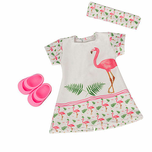 Kit Teens Para Bonecas - Vestido Flamingo