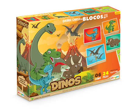 Quebra-Cabeça Blocos - Dinossauros