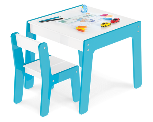 Conjunto Mesa e Cadeira - Azul