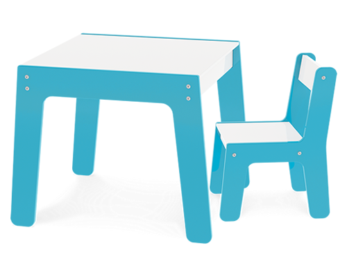 Conjunto Mesa e Cadeira - Azul