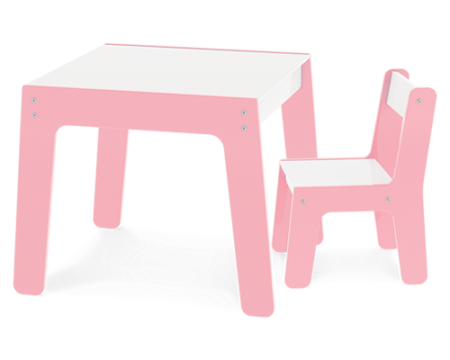 Conjunto Mesa e Cadeira - Rosa