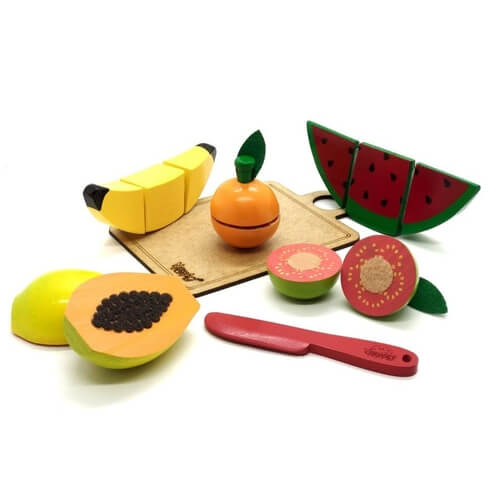 Coleção Comidinhas - Kit 5 Frutinhas com Corte