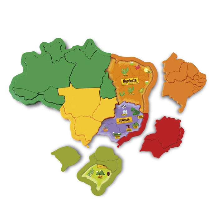 Mapa do Brasil 3D plástico
