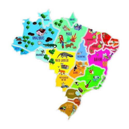 Quebra-cabeça Mapa dos desenhos animados de Brasil